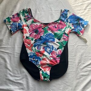 Danskin Plus Women’s Colorful Floral Bodysuit size 2X